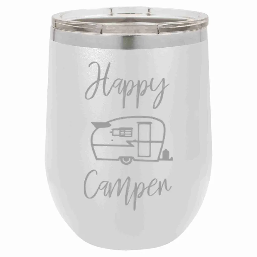 16 ounce Wine Tumbler Happy Camper
