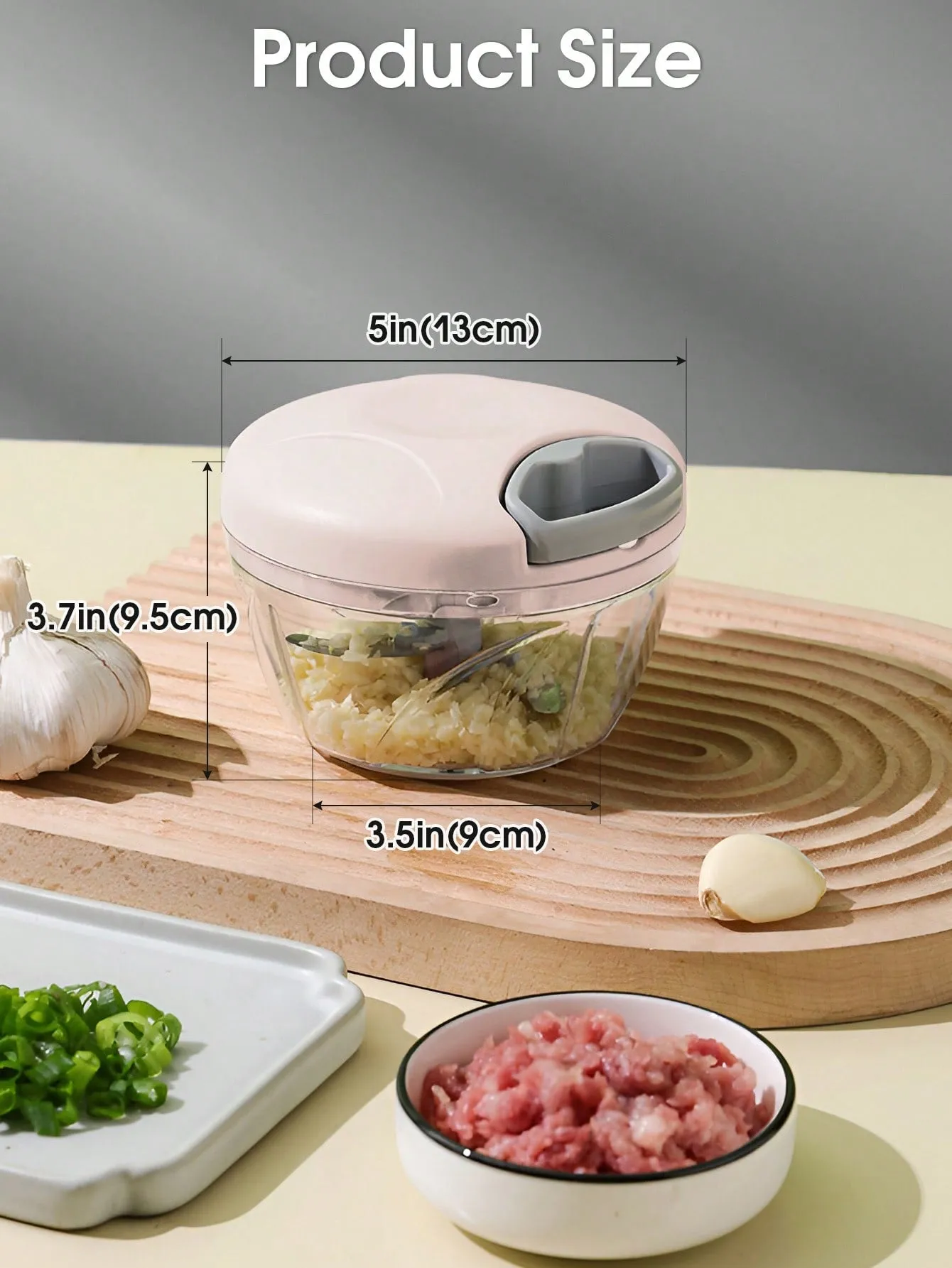 1pc Pink 500ml Manual Garlic Masher For Home Use, Hand-held Garlic Press For Cutting Vegetables, Suitable For Chopping Garlic, Ginger, Chili, Onion And Other Foods