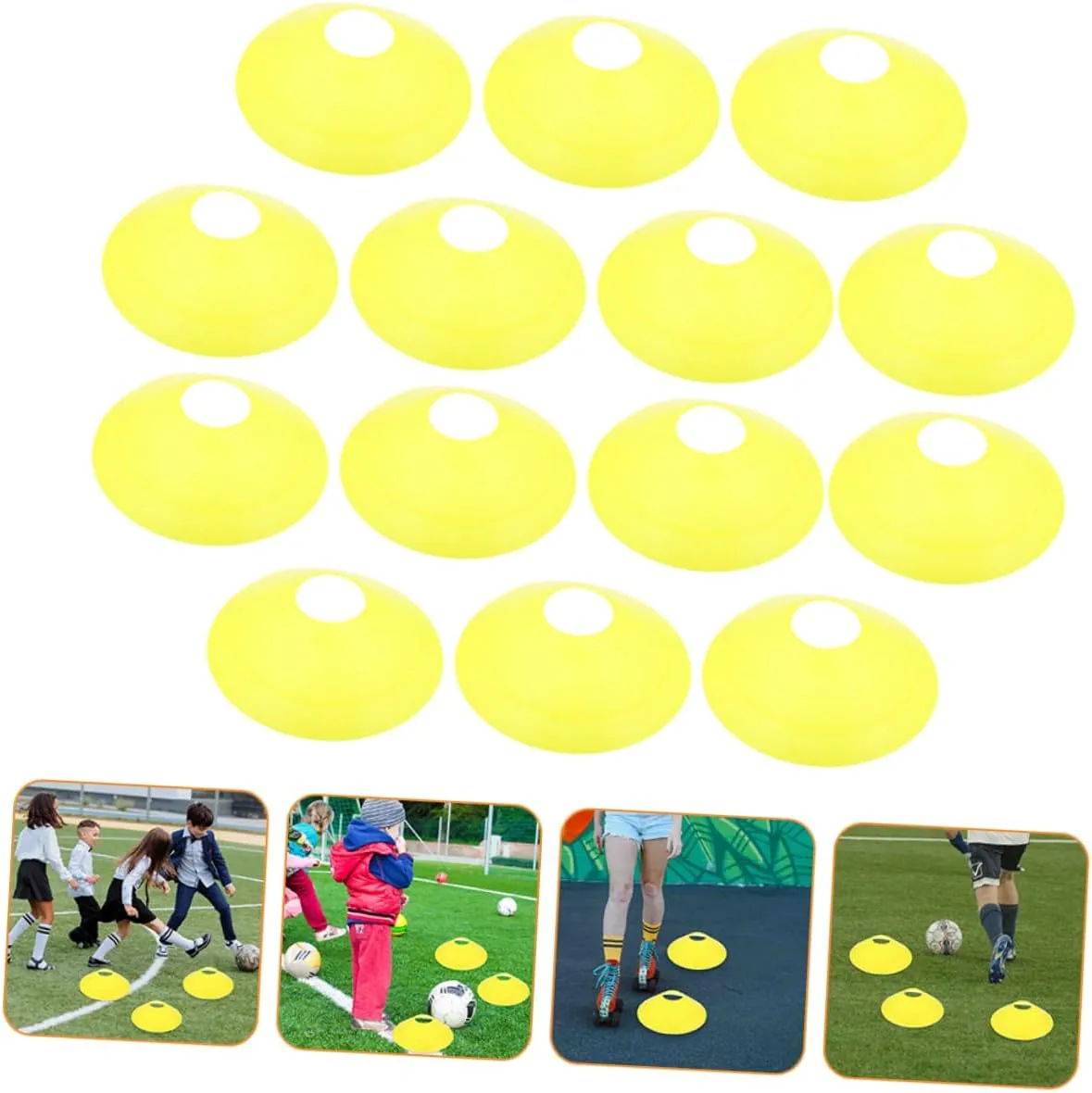 20pcs Football Barricade Sign Emblems Football Disc Markers Soccer Practice Training Soccer Cones Soccer