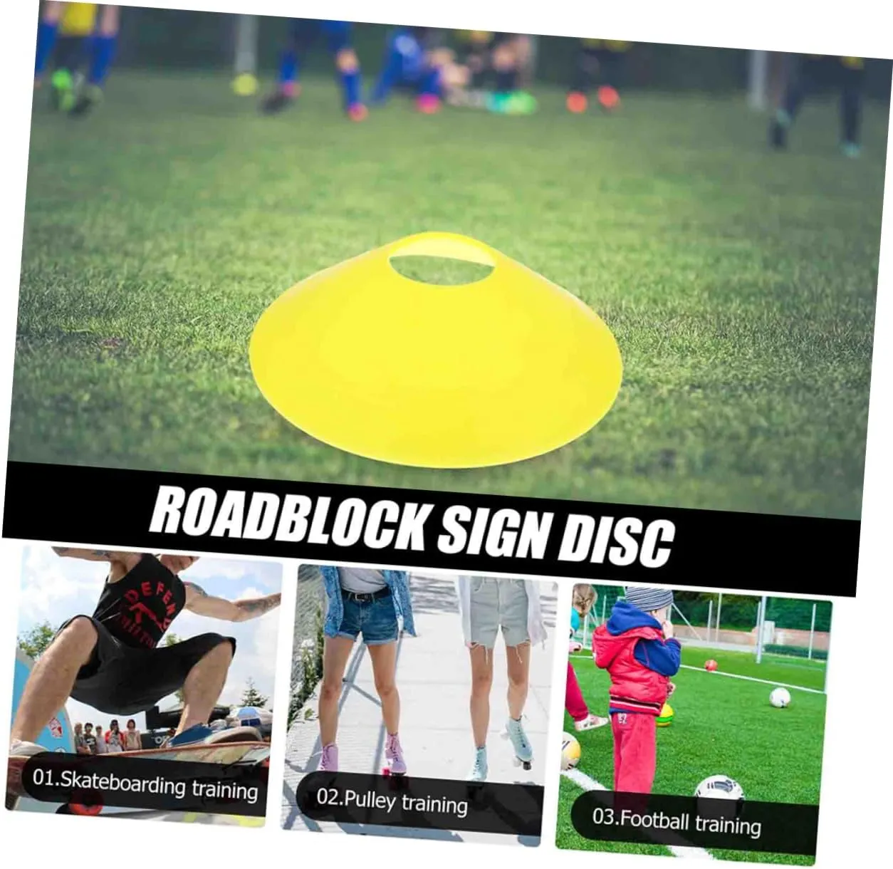 20pcs Football Barricade Sign Emblems Football Disc Markers Soccer Practice Training Soccer Cones Soccer