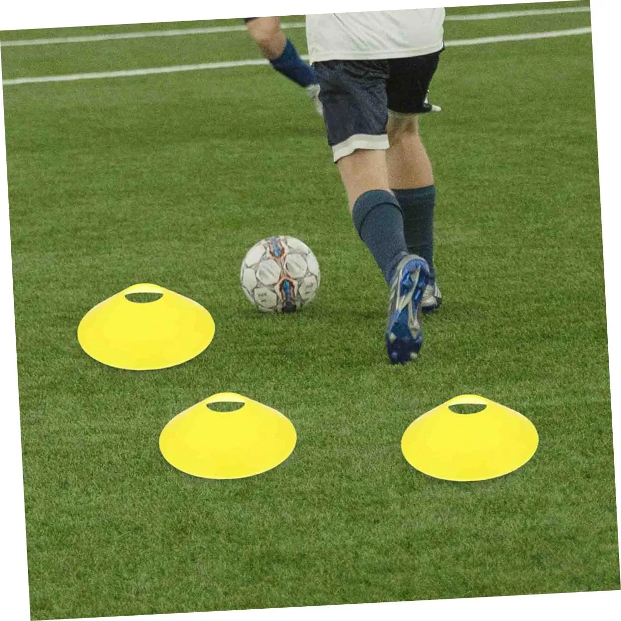 20pcs Football Barricade Sign Emblems Football Disc Markers Soccer Practice Training Soccer Cones Soccer