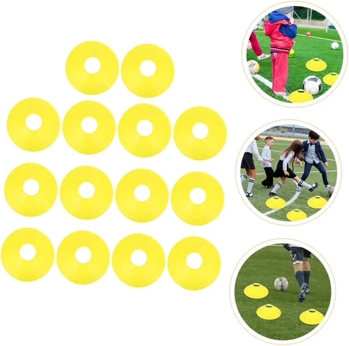 20pcs Football Barricade Sign Emblems Football Disc Markers Soccer Practice Training Soccer Cones Soccer