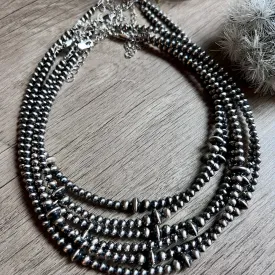 3 size Sterling Silver Pearls choker