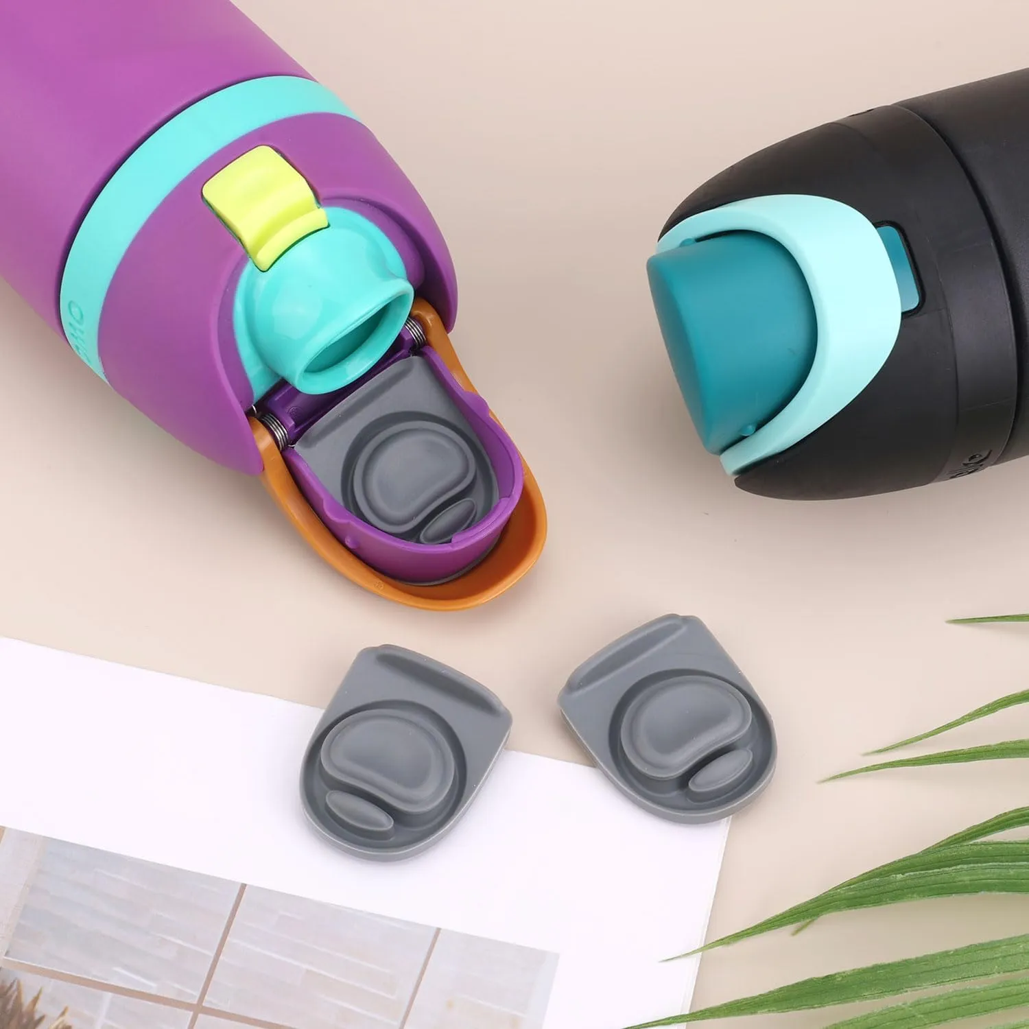3pcs Replacement Stopper Compatible with Owala FreeSip 24oz 32oz 40oz, BPA-Free Silicone Water Bottle Lid Gaskets Replacement for 16/24/32/40oz Bottle Mouth Cap Stopper Seal Parts Accessories