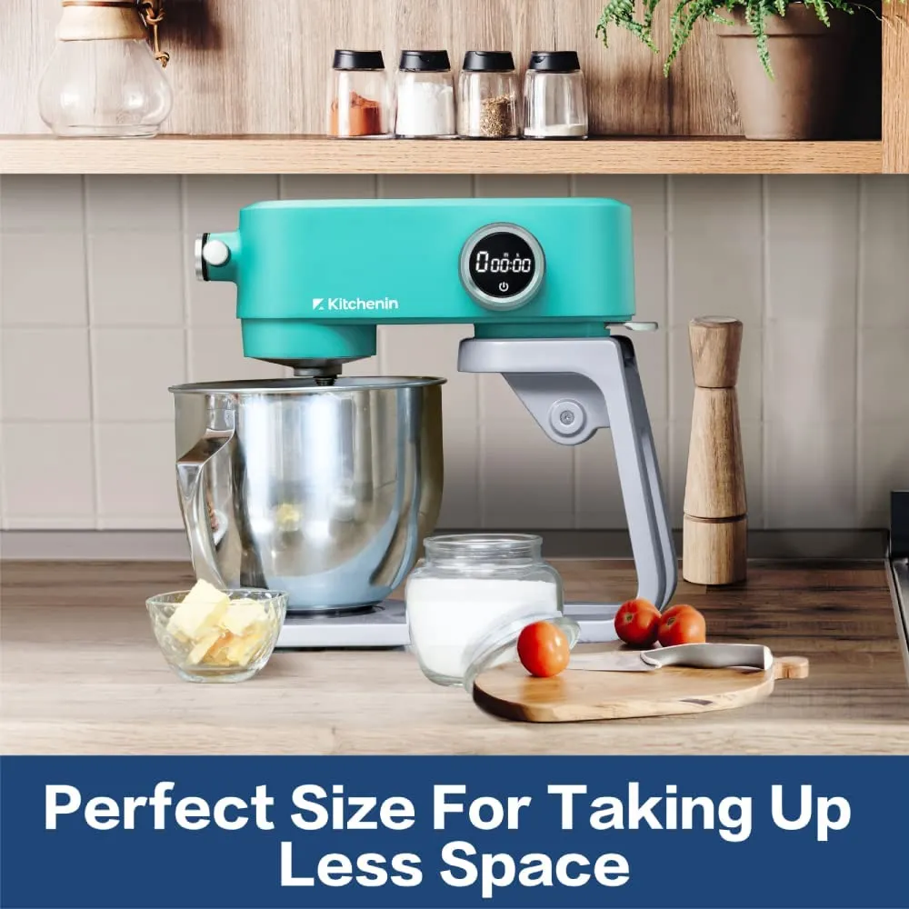 All Metal Stand Mixer, 5.3-Quart 8-Speeds Tilt-Head 400 Watt DC Motor with 12-Wire Whip, Flat Beater, Stainless Steel Dough Hook & Pouring Shield