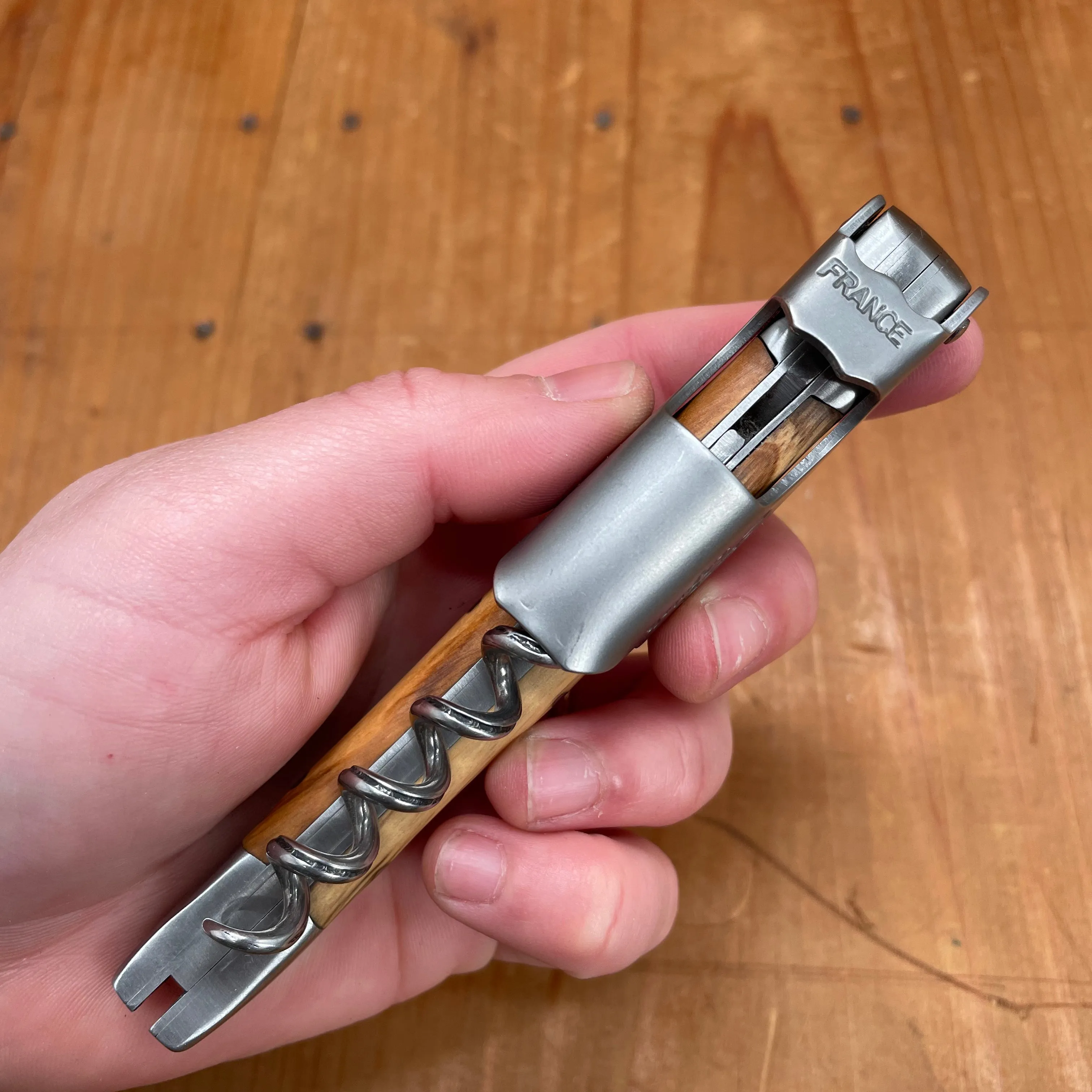 André Verdier Laguiole Cepage Wine Key - Two Bolster Olive