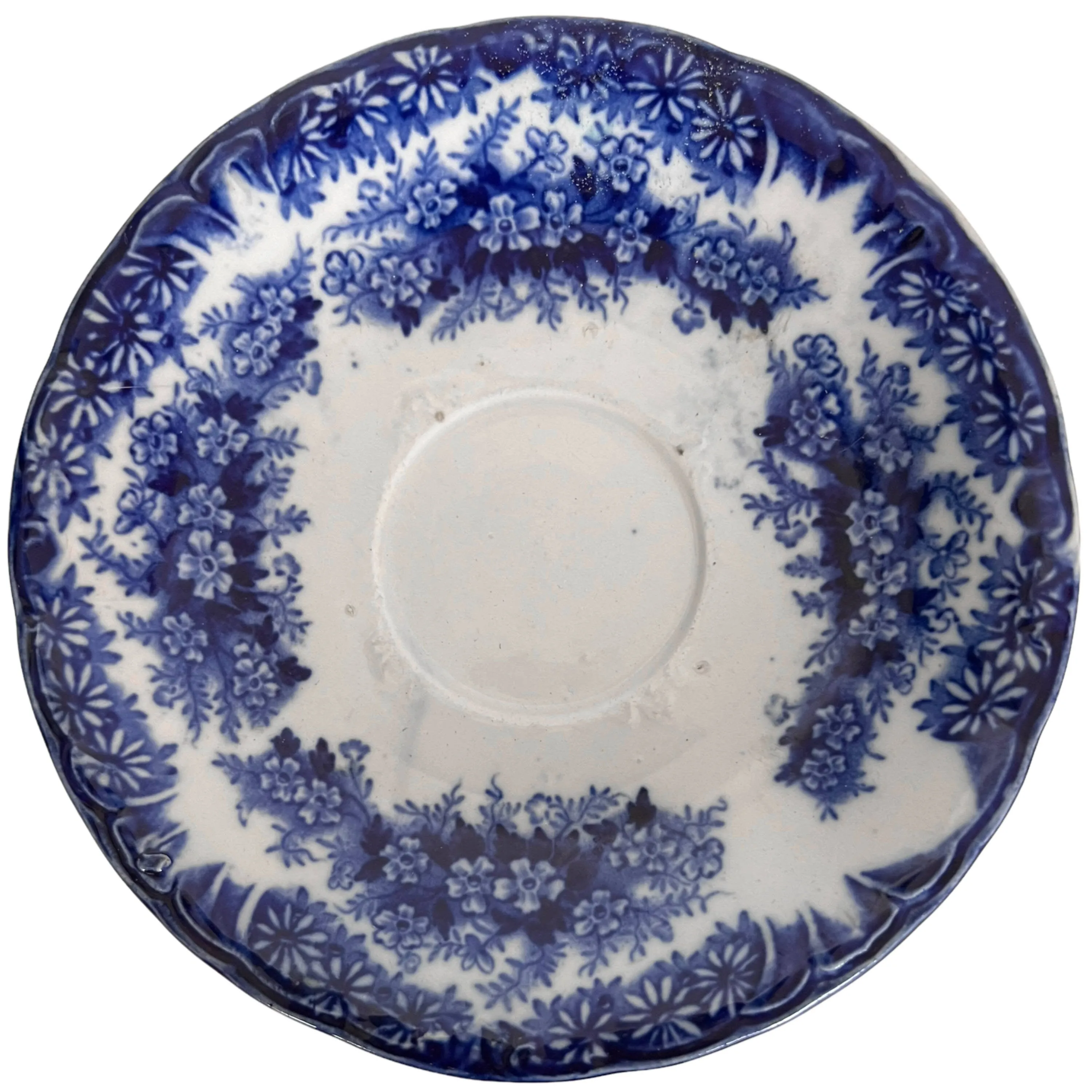 Antique Flow Blue Saucer Daisy Pattern Dudson Wilcox & Till Price For One