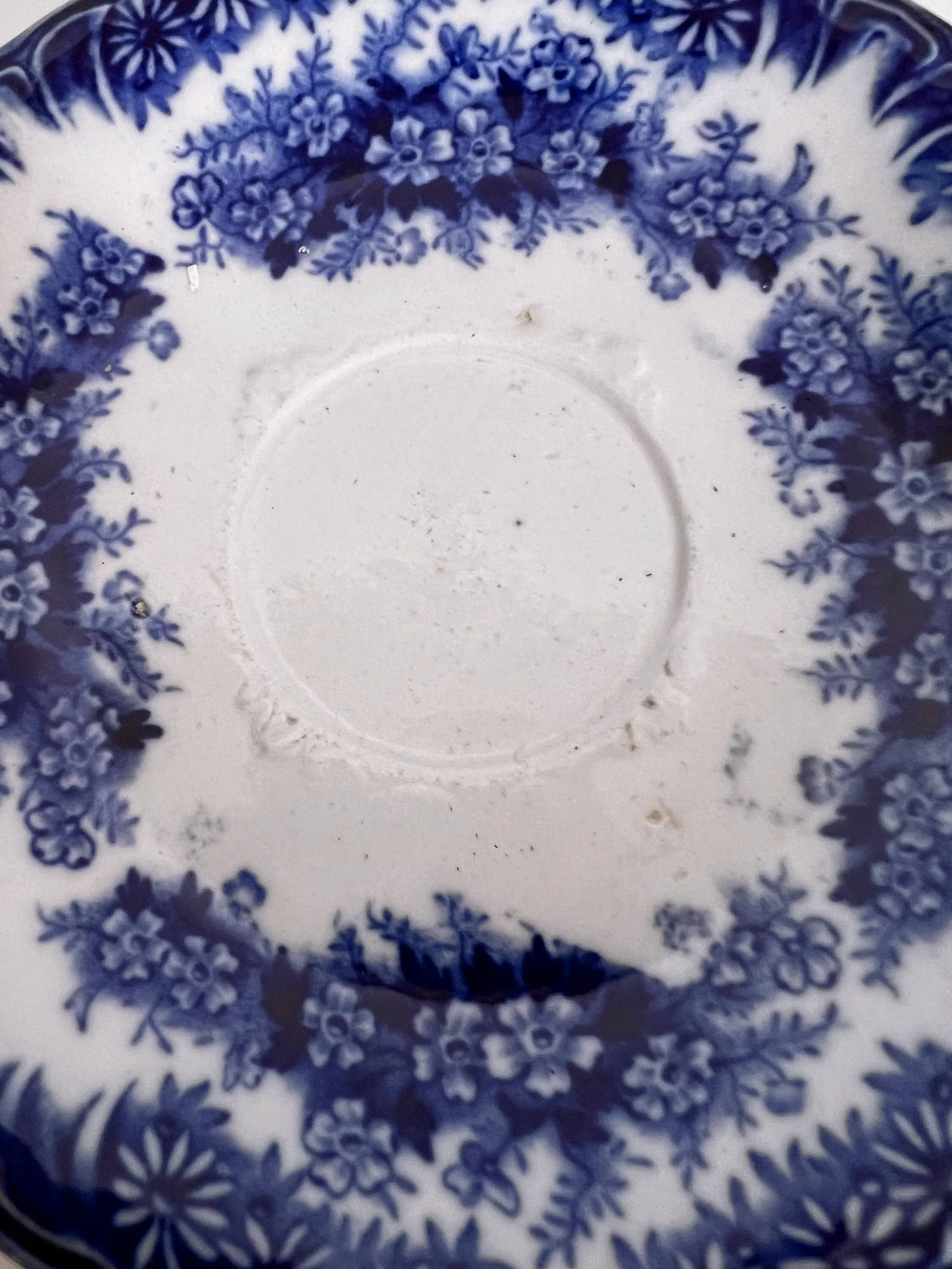 Antique Flow Blue Saucer Daisy Pattern Dudson Wilcox & Till Price For One