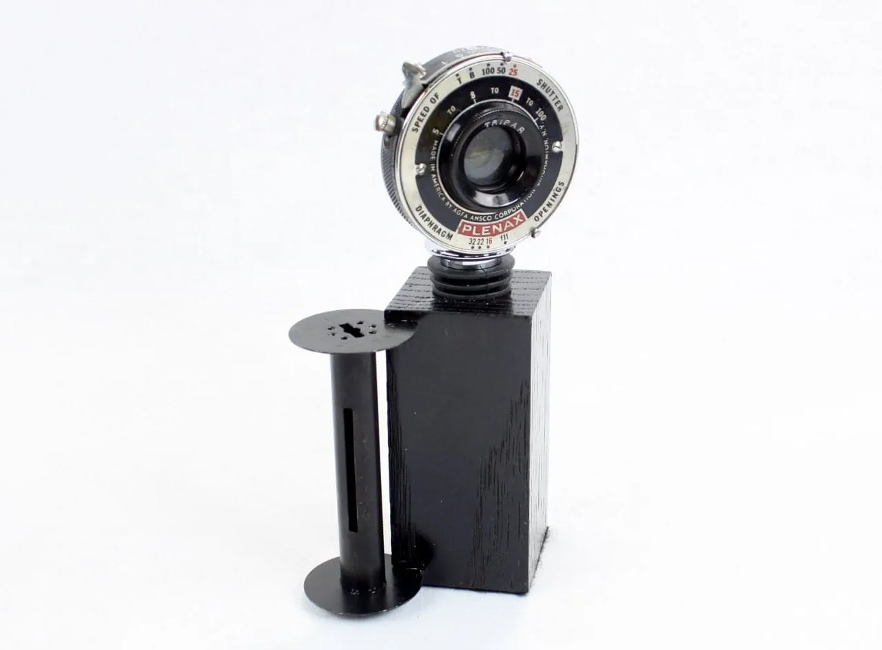 Black Wooden Wine Bottle Stopper Display Stand - Wine Accessory - Kodak A116 Film Spool