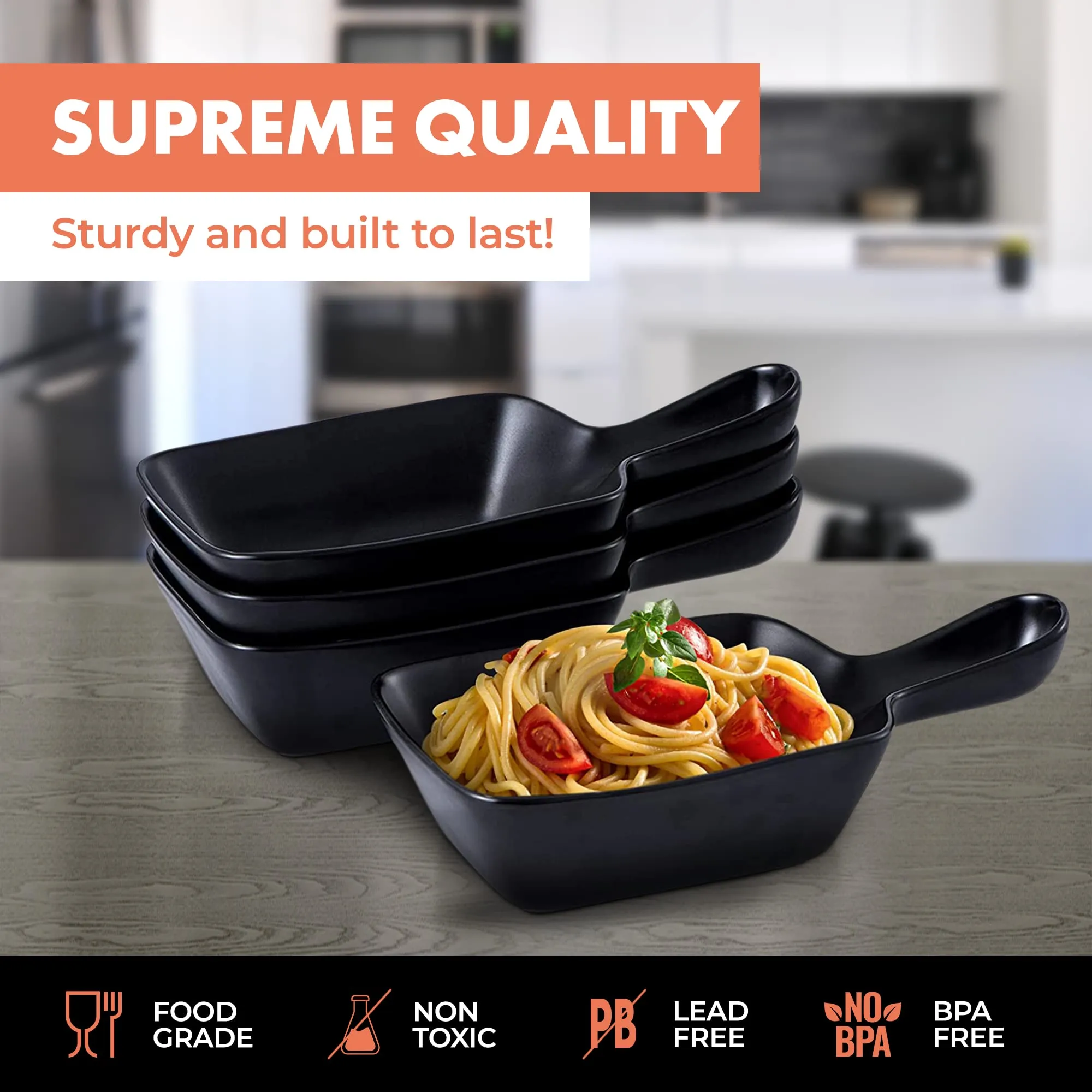 Bruntmor 30 Ounce Set of 4 Stackable Soup Bowls Kitchen Dinnerware Set for Salad, Pasta