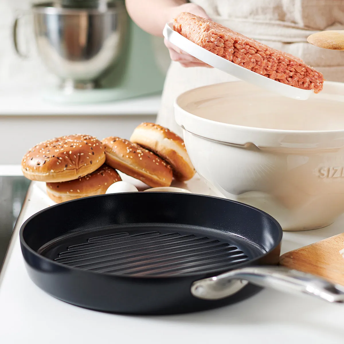 Chatham Black Ceramic Nonstick 11" Round Grill Pan