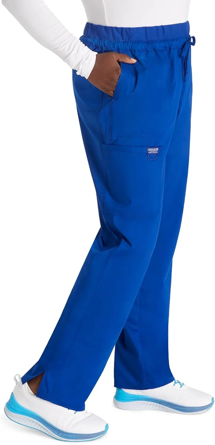 Cherokee Scrub Pants for Women Mid Rise Tapered Leg Drawstring Bottom WW105