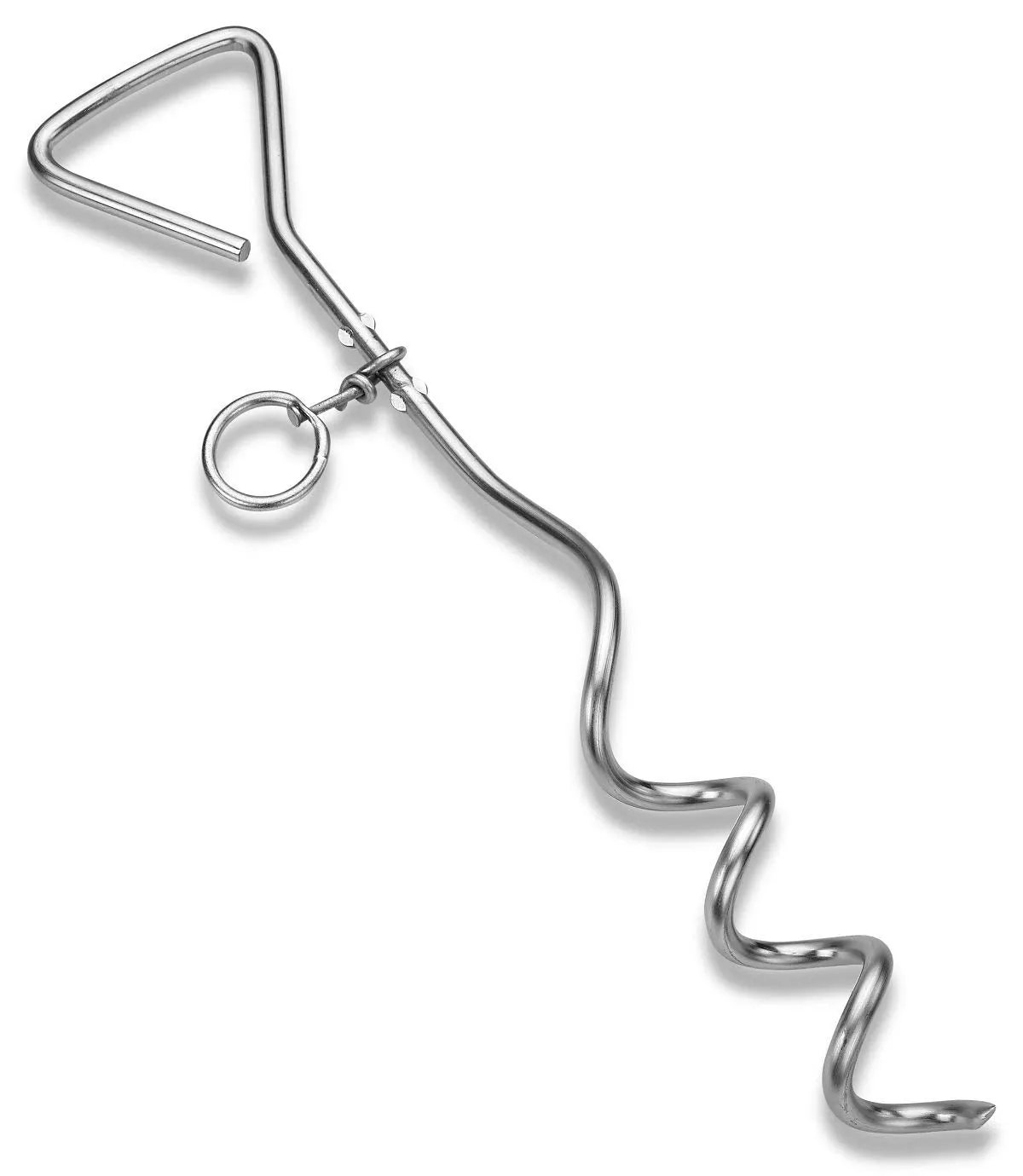 Chrome Dog Stakes - 2 Pack - 8mm X 16 Inch - Supports Heavy-Duty Tie-Out Lead