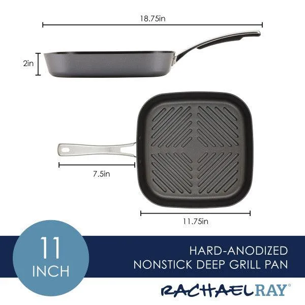 Cook   Create 11-Inch Hard Anodized Nonstick Deep Grill Pan