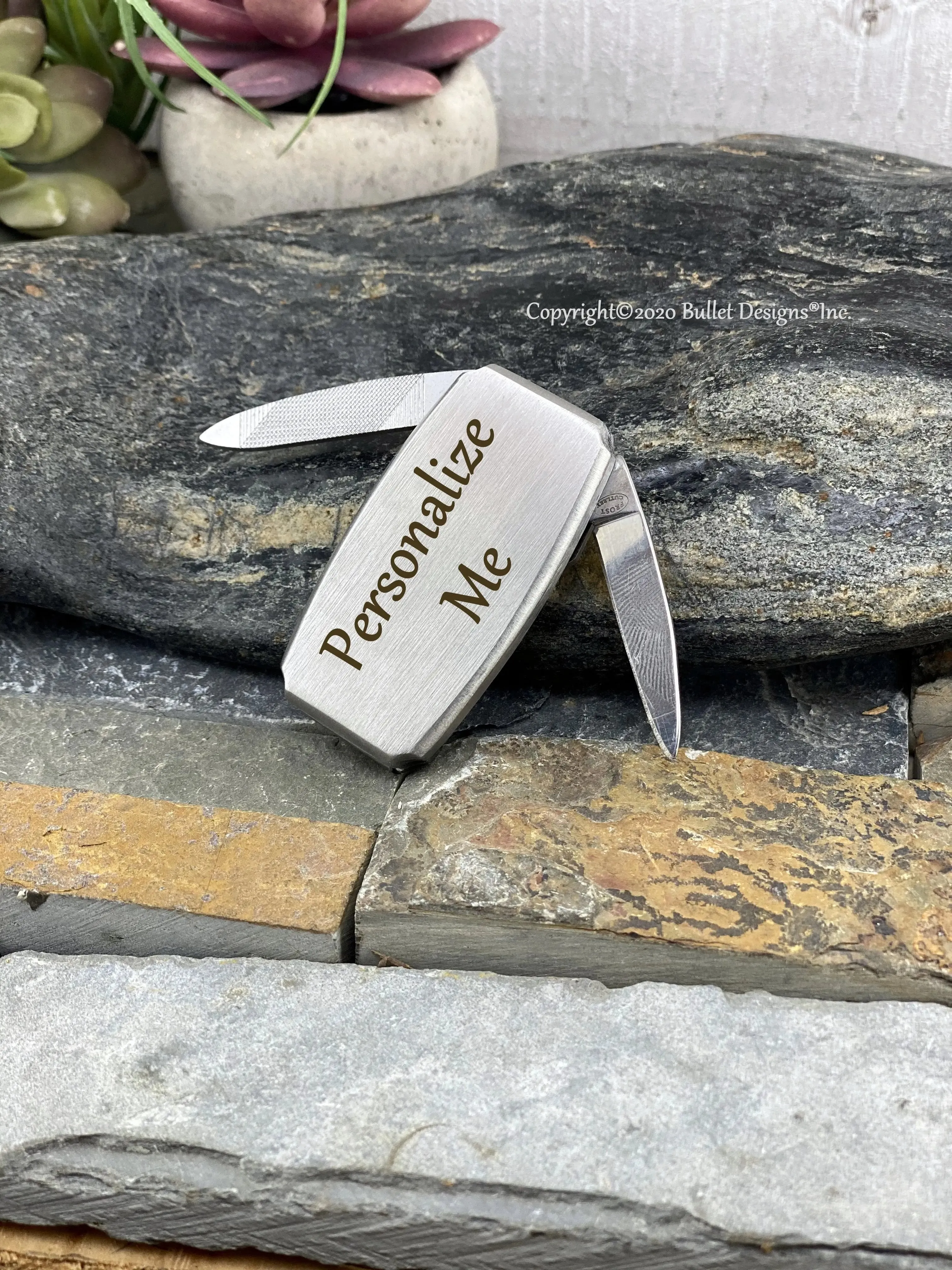 Custom Engraved Stainless Steel Money Clip, Pocket Knife, Personalized, Laser Engraved, Heavy