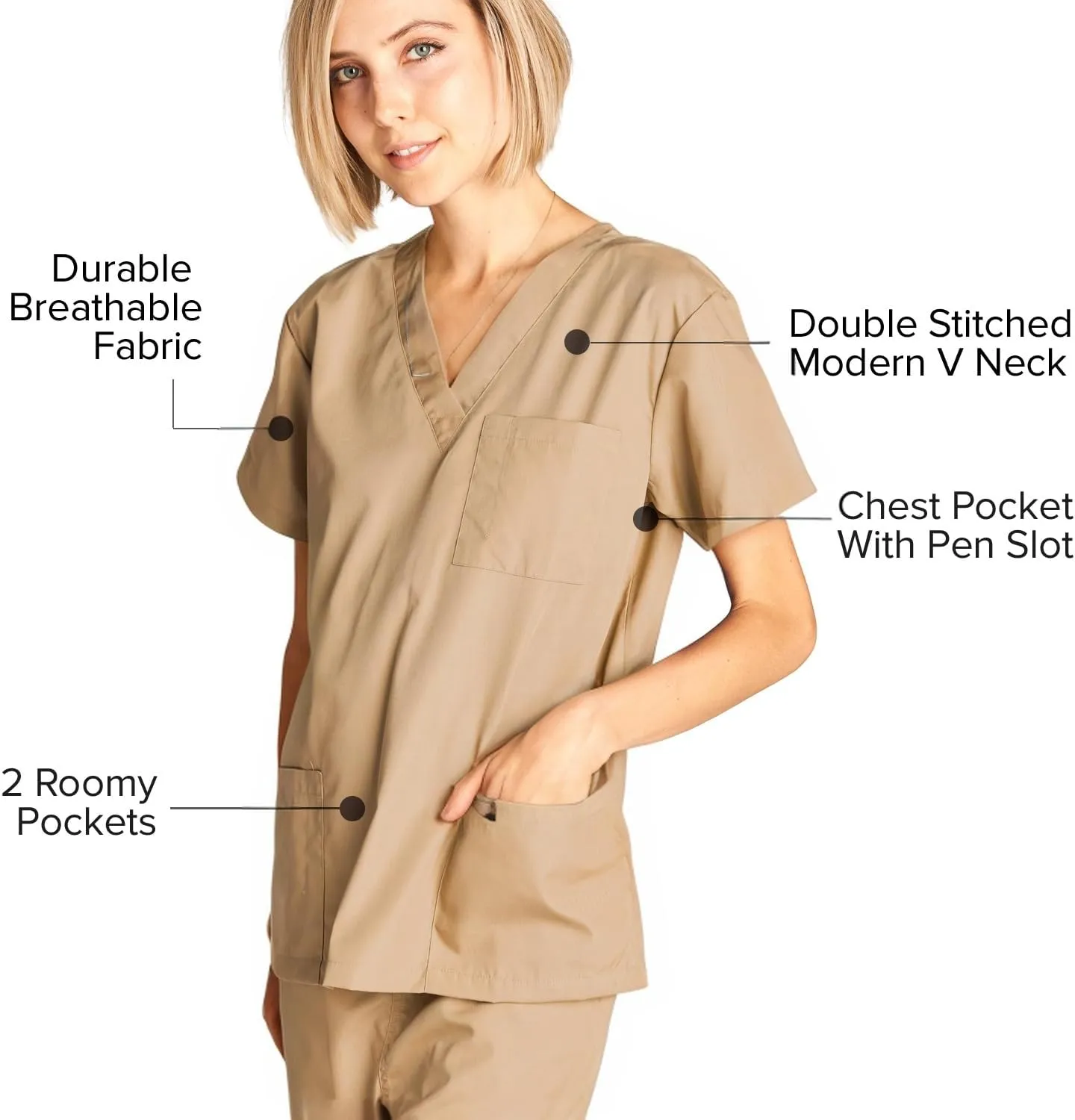 Dagacci Scrubs Medical Uniform Women and Man Scrubs Set Medical Scrubs Top and Pants