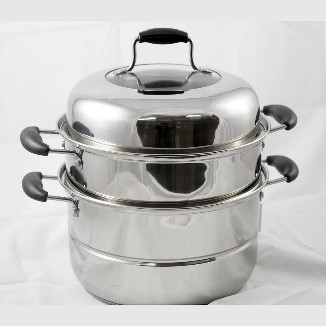 Double Tier Stainless Steel Steamer Set