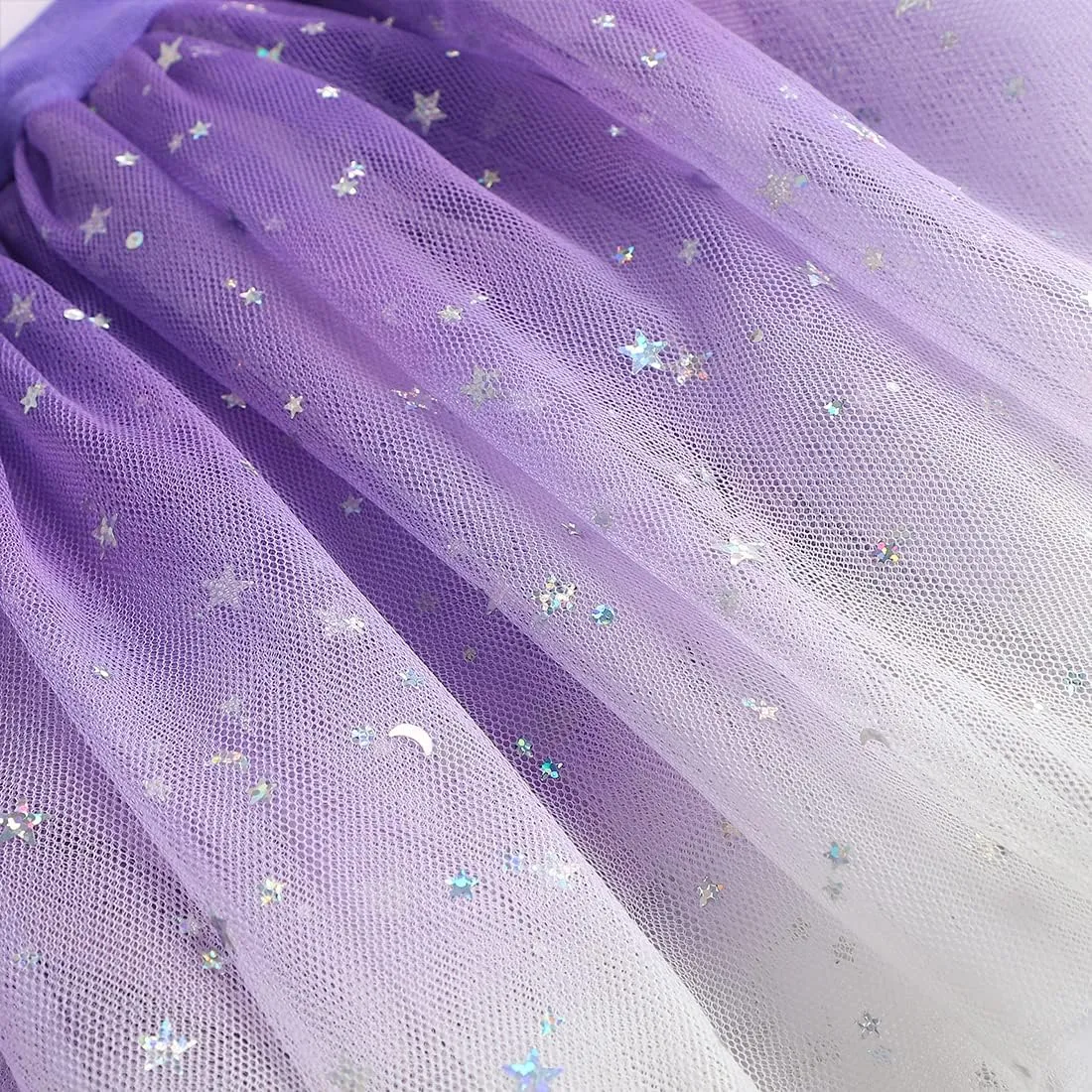 EQSJIU Long Sleeve Leotard for Girls Leotards Dance Ballet Dress Kids Dance Dress with 3 layers Sparkle Tutu