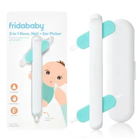 Frida Baby 3-in-1 Nose, Nail   Ear Picker: Baby Ear Cleaner   Baby Nose Cleaner and Nail Tool for Babies   Toddlers, Safely Clean Baby's Boogers, Ear Wax & More