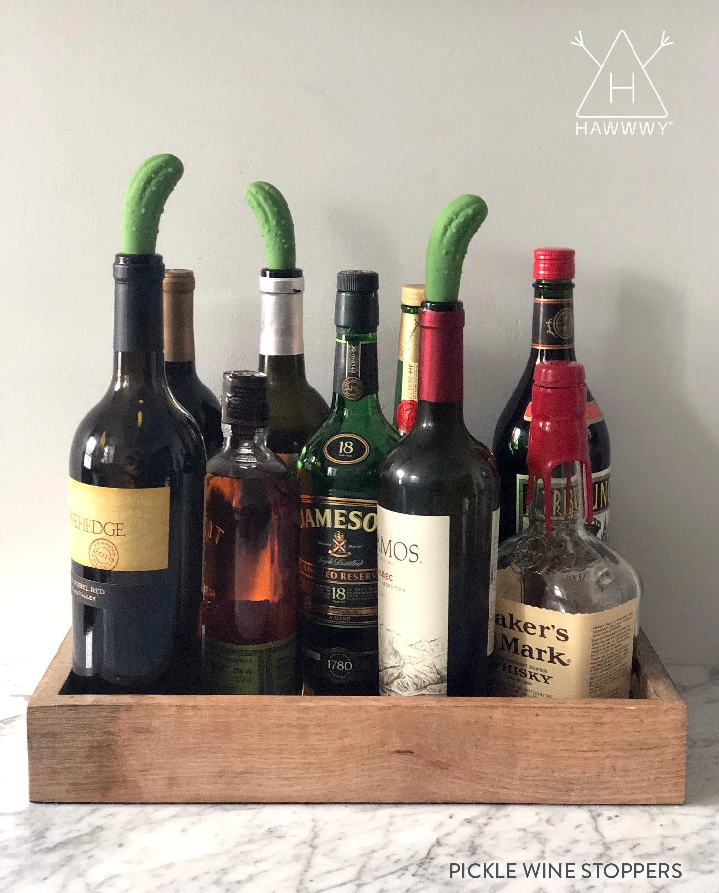 Funny Pickle Wine Stopper   Gift Box "Put A Pickle In It" Set Of 2