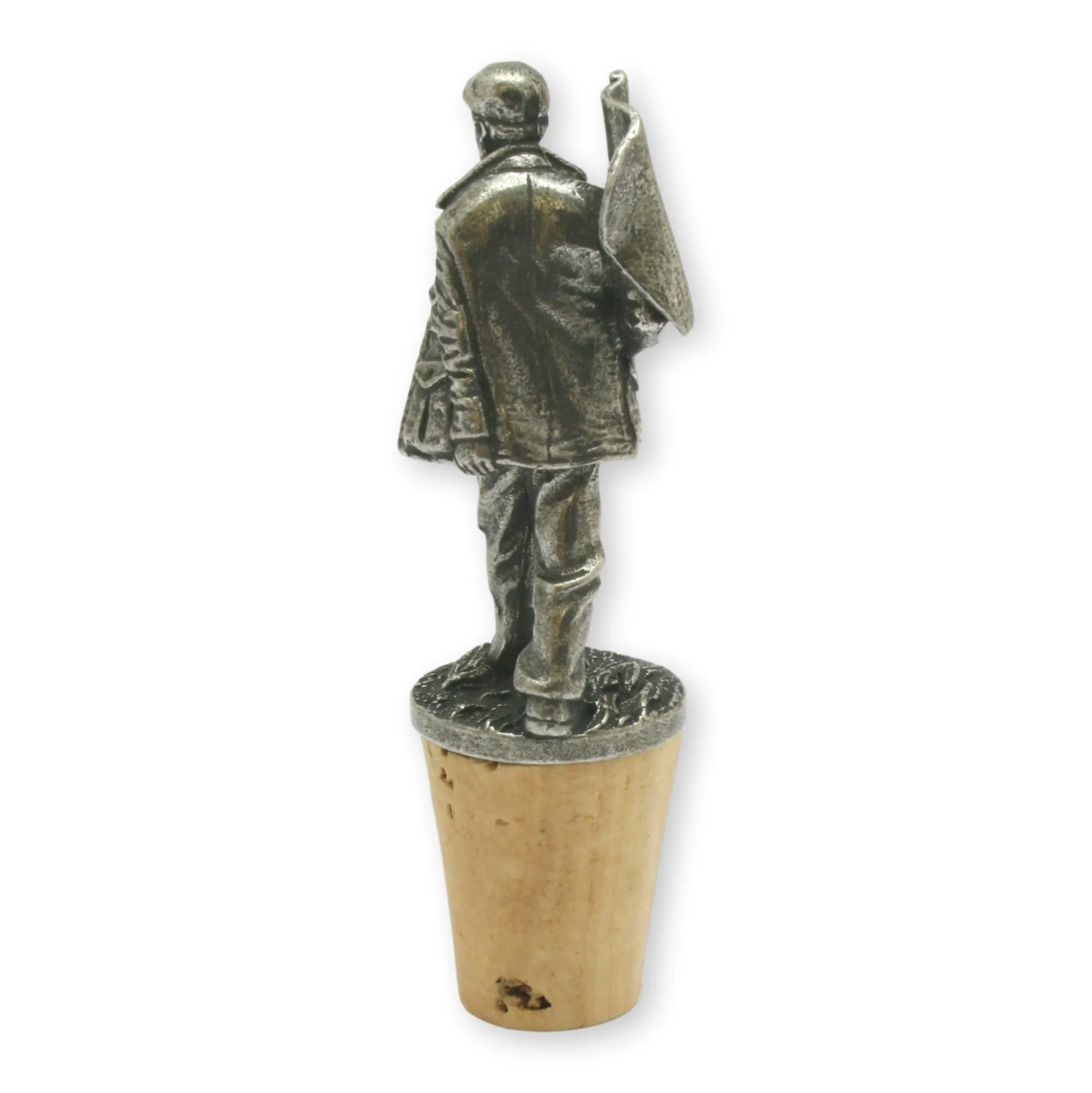 Gamekeeper or Beater Style Wine Bottle Stopper Hand Cast English Pewter