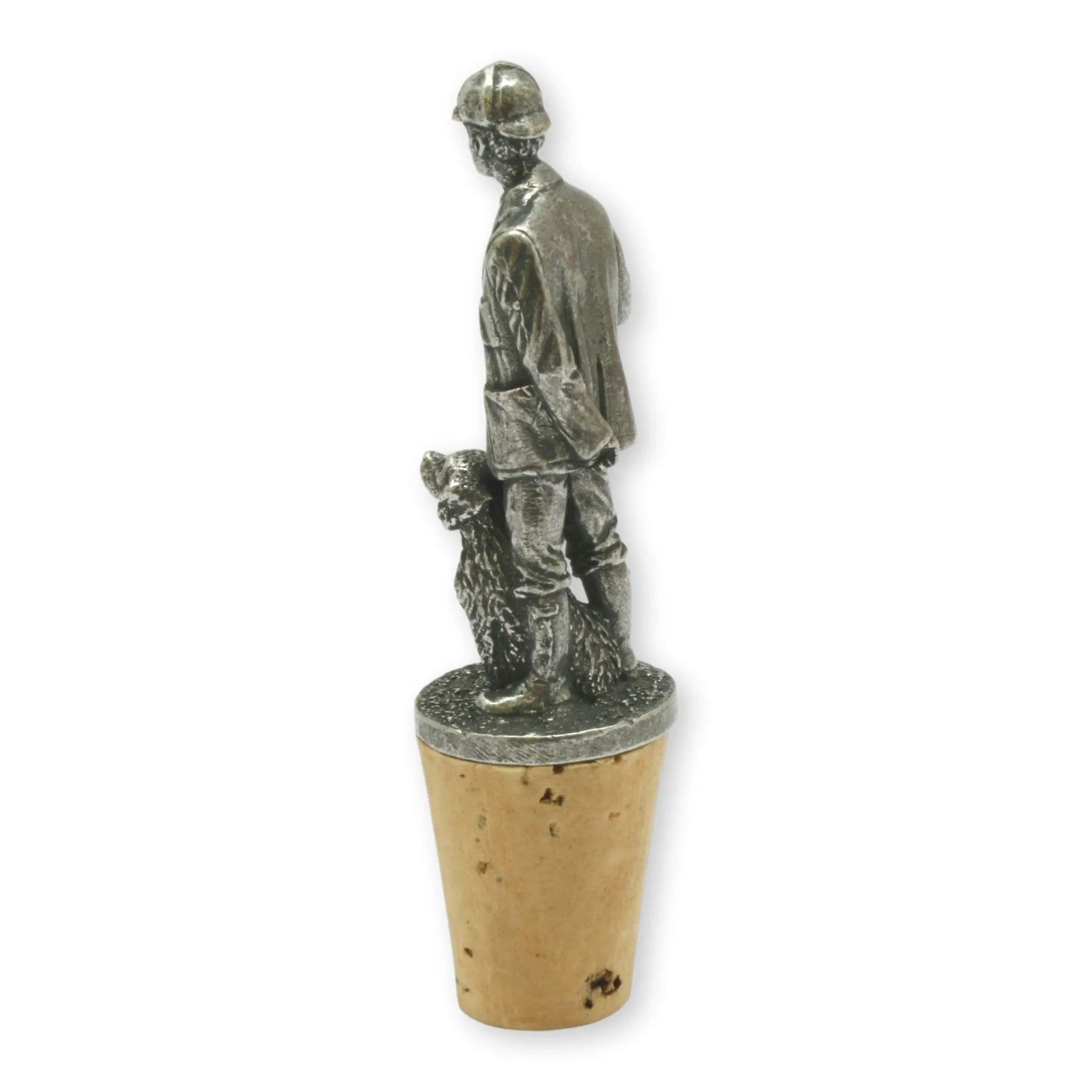 Gamekeeper or Beater Style Wine Bottle Stopper Hand Cast English Pewter