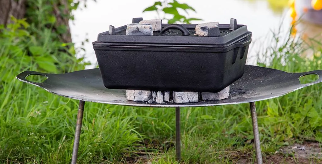 Gietijzeren broodpan met grill deksel