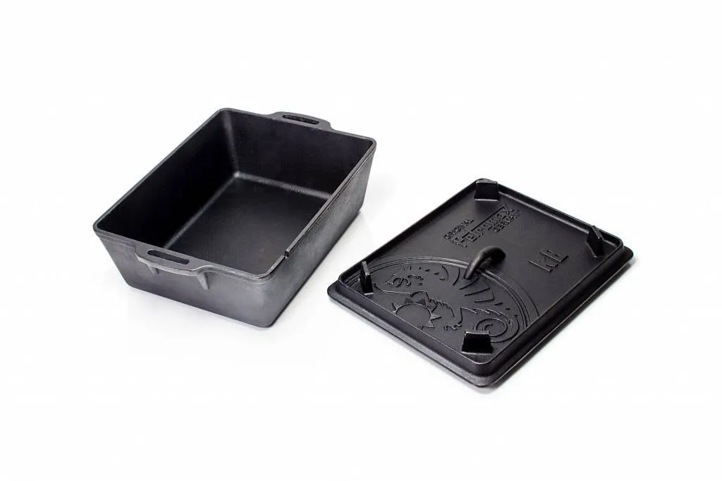 Gietijzeren broodpan met grill deksel
