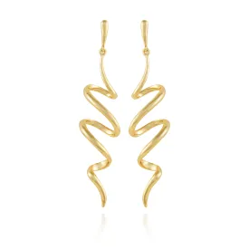 Goldtone Spiral Corkscrew Earrings
