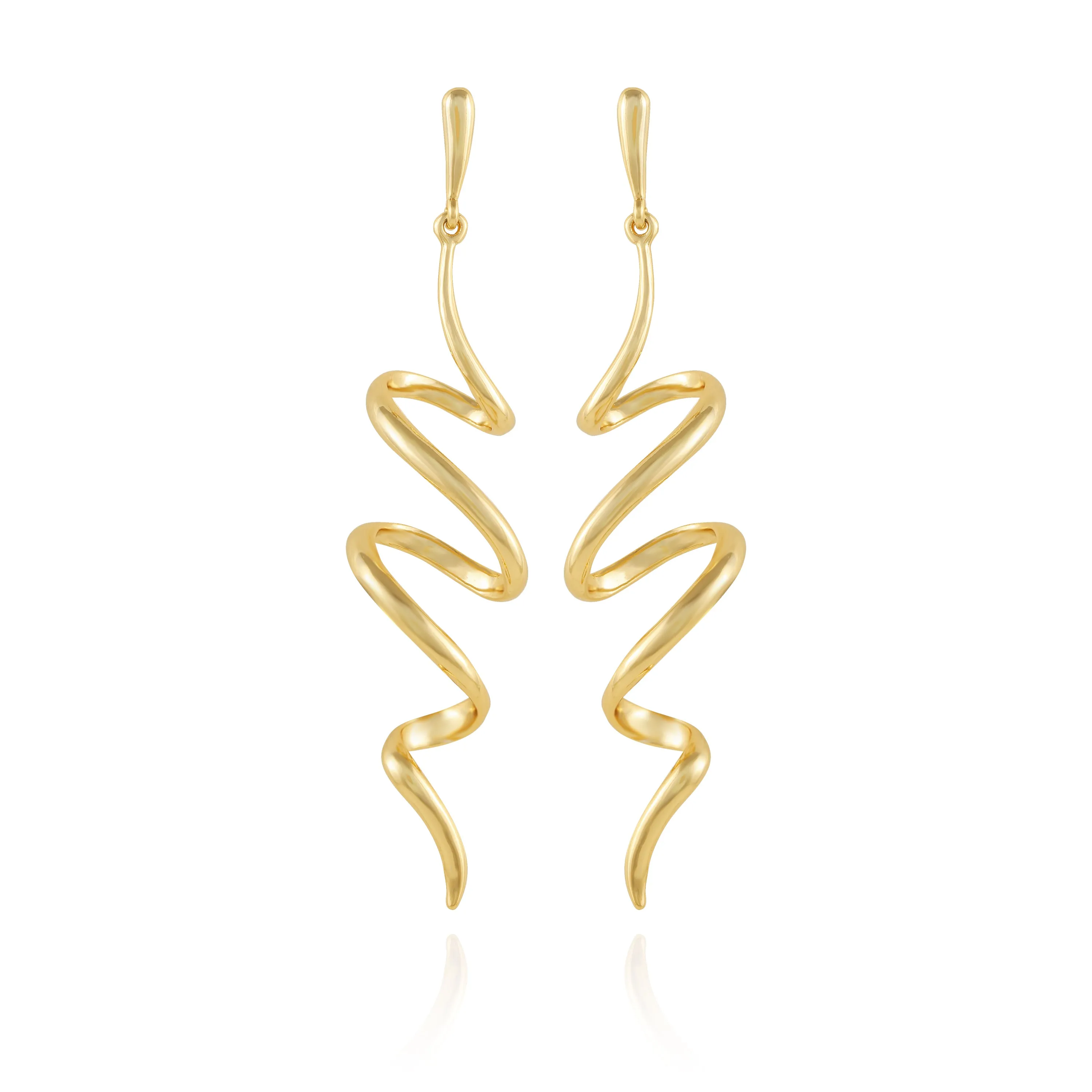 Goldtone Spiral Corkscrew Earrings