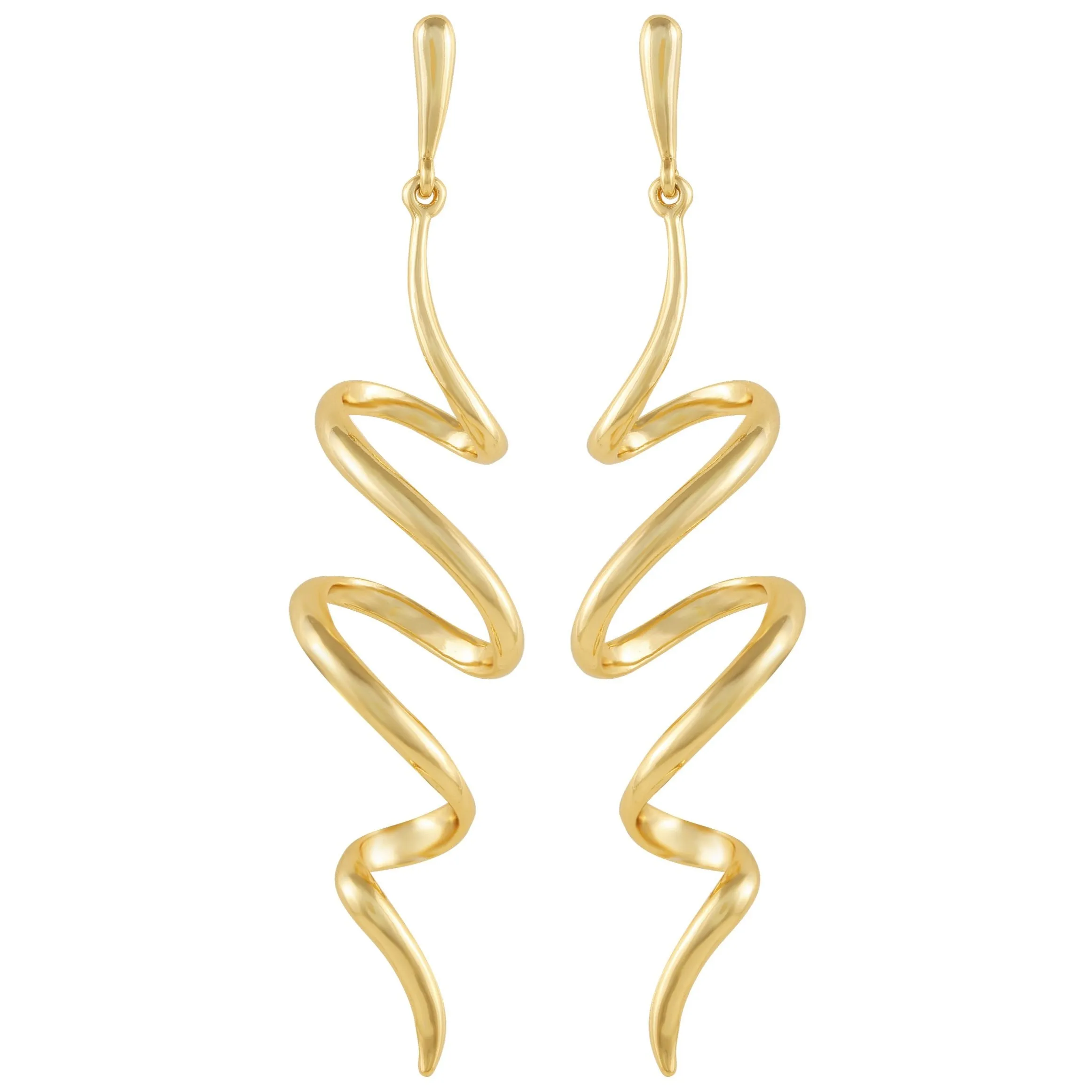 Goldtone Spiral Corkscrew Earrings
