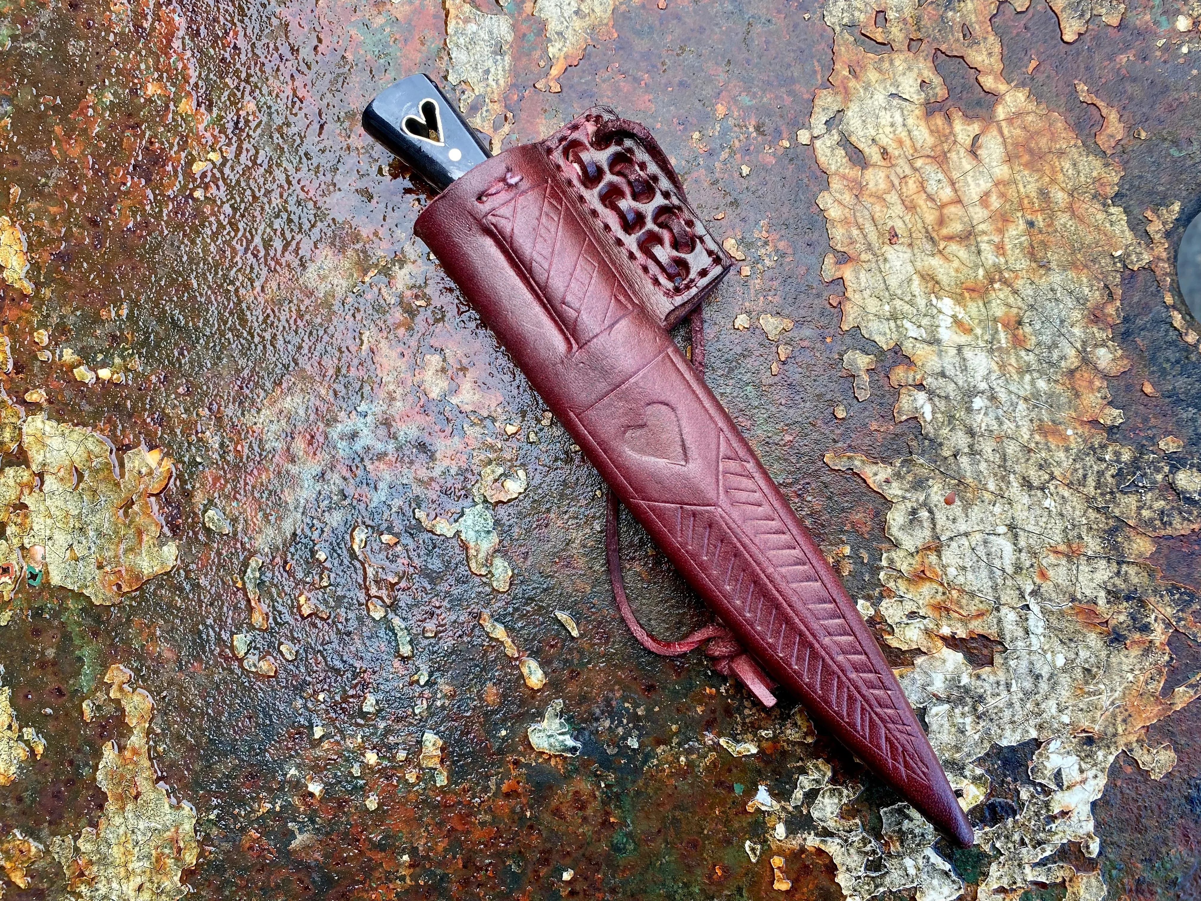Heart Medieval Eating Knife in horn 14-15th Century