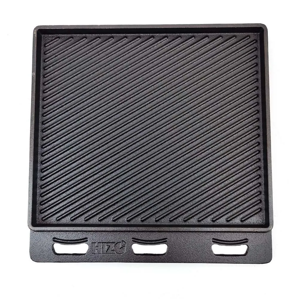HIZO Cast Iron Double Sided Skillet (including 2 Handles)