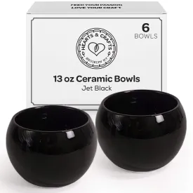 Jet Black Marble Ceramic Bowls For Candle Making - Multi-Use Ceramic Pots