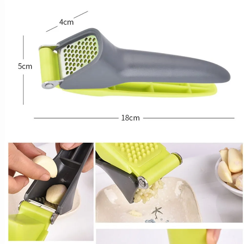 Kitchen Stainless Steel Garlic Press Crusher Home Cooking Vegetables Ginger Squeezer Masher Handheld Ginger Garlic Mincer Tools