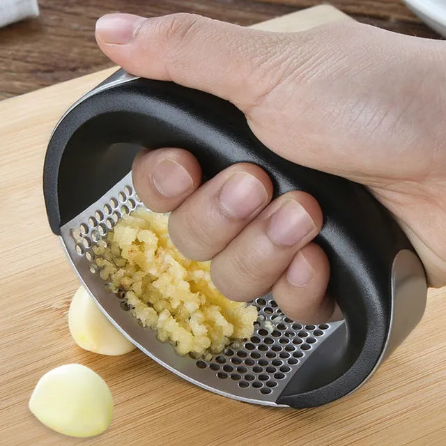 Kitchen Stainless Steel Garlic Press Crusher Home Cooking Vegetables Ginger Squeezer Masher Handheld Ginger Garlic Mincer Tools
