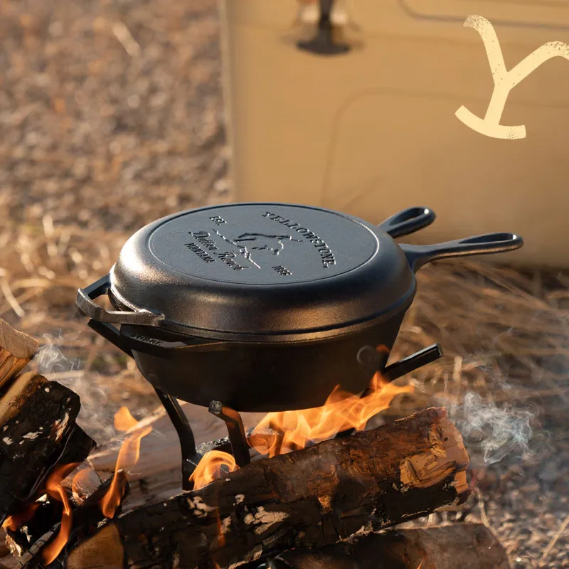 Lodge Yellowstone™ Seasoned Cast Iron Bucking Bronco Combo Cooker