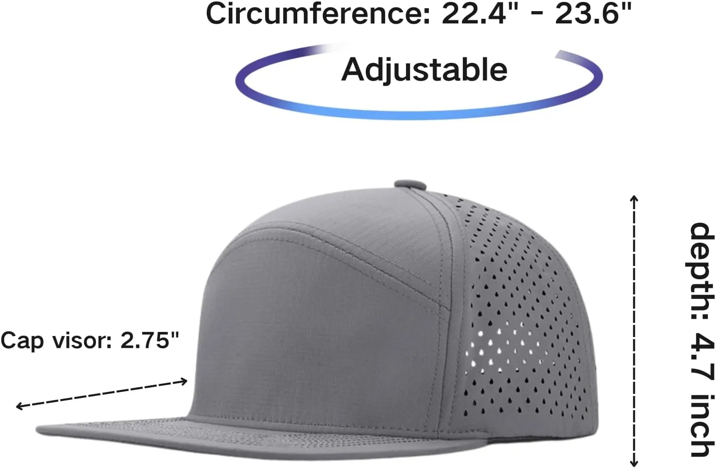 Men & Women Flat Brim Baseball Cap Adjustable Snapback Cap