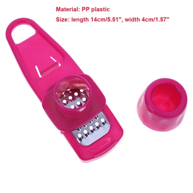Multi-function Manual Garlic Presser Curved Garlic Grinding Slicer Chopper Stainless Steel Garlic Presses Cooking Gadgets Tool