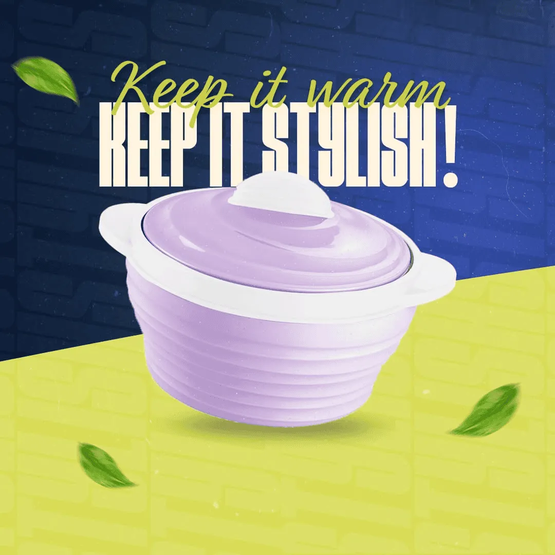 Nayasa Cornello Insulated Stainless Steel Casserole Set of 3 (1000ml, 1500ml,2000ml) – Purple