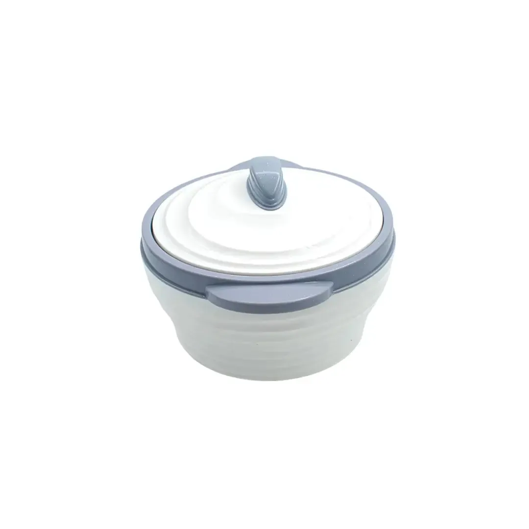 Nayasa White Cornello Casserole - 2000ml Stainless Steel with Lid