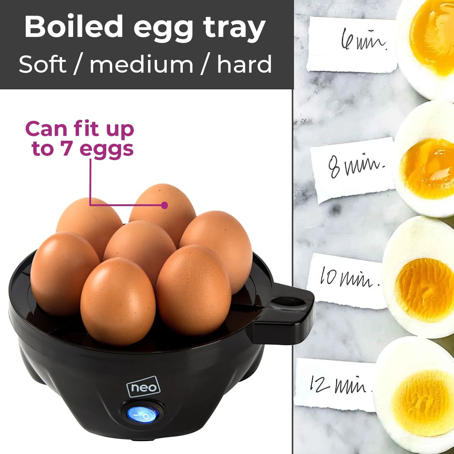 Neo Grey and Copper Electric Egg Boiler Poacher and Steamer