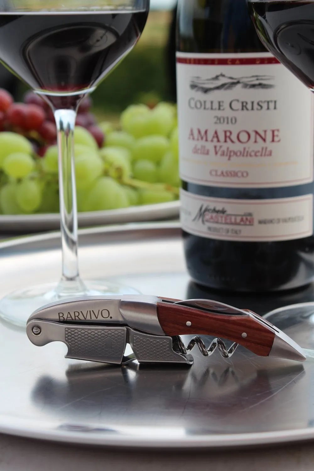 Pink Resin Wine Opener With Foil Cutter Knife & Cap Remover, Double Hinged