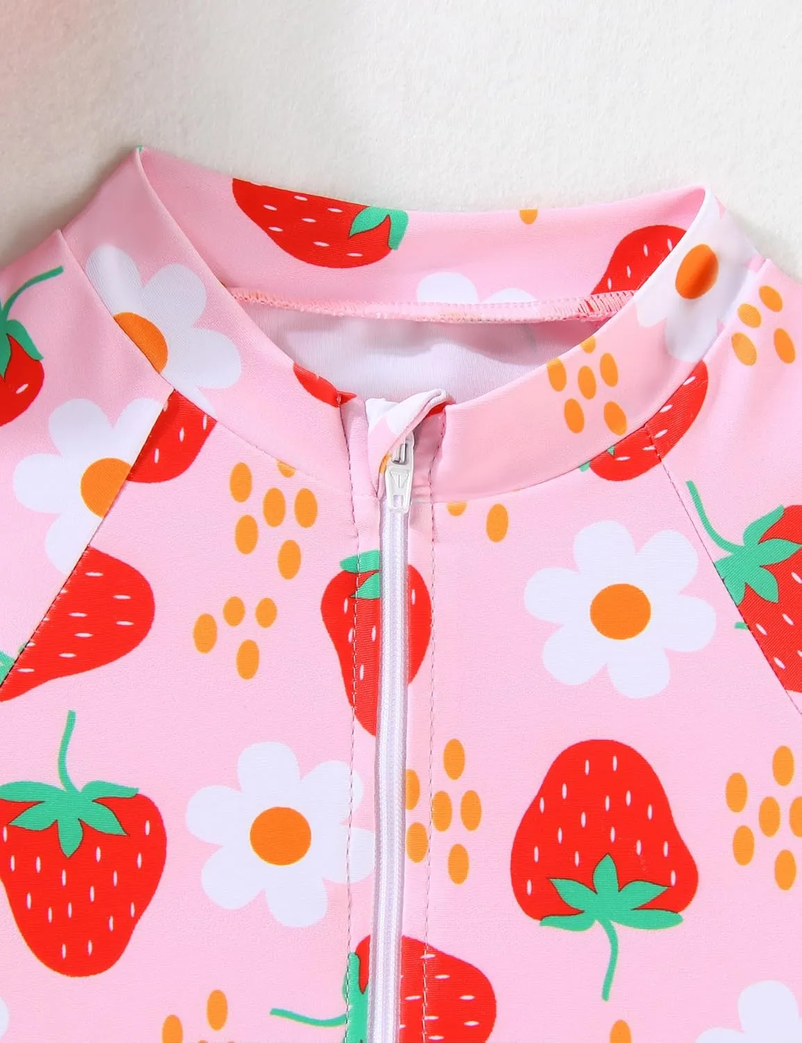 puseky Baby Girls One Piece Swimsuit Zip Rash Guard with Hat Set Swimwear Ruffled Cute Newborn Baby Girl Bathing Suit