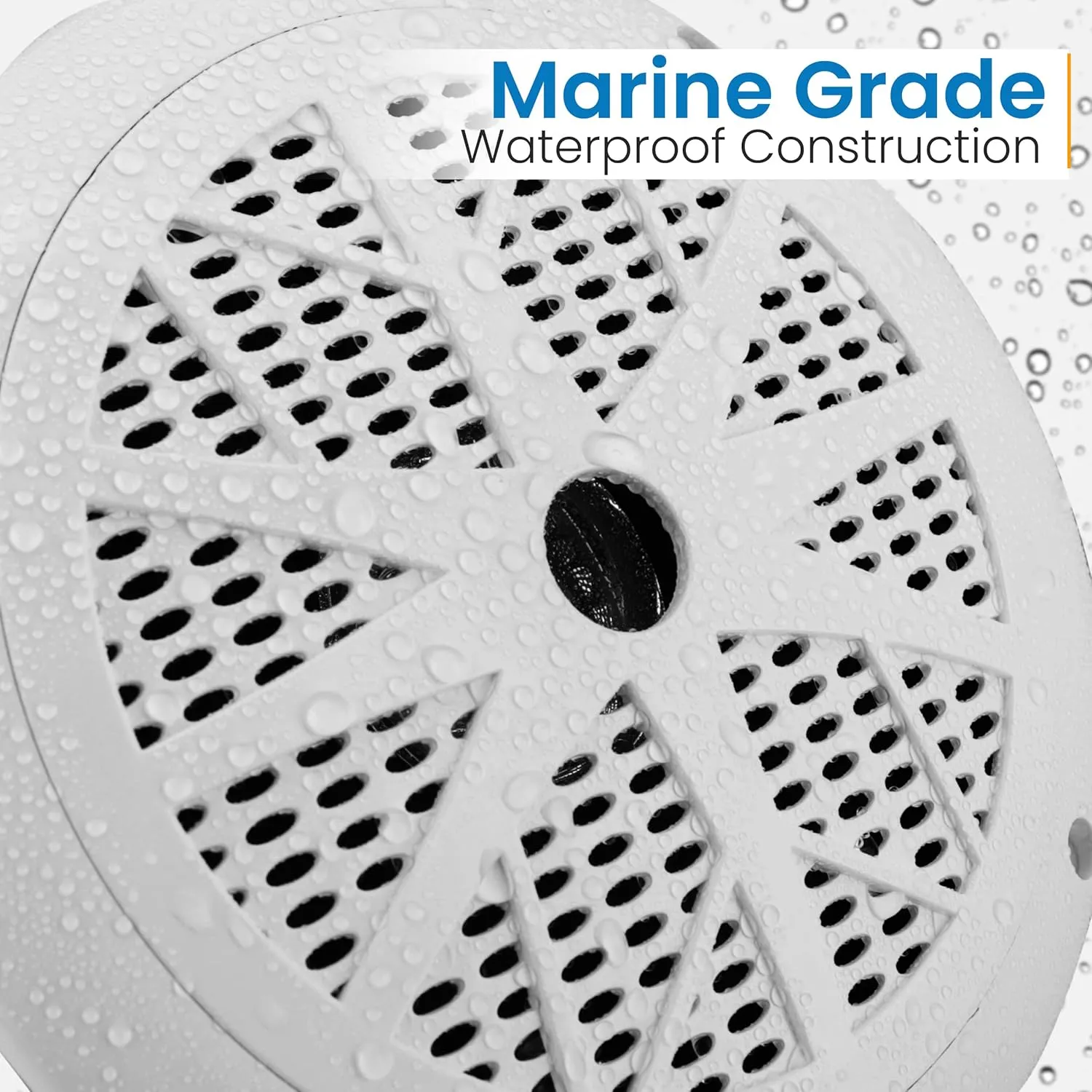 Pyle 6.5 Inch Dual Marine Speakers - 2 Way Waterproof and Weather Resistant Outdoor Audio Stereo Sound System with 120 Watt Power, Polypropylene Cone and Cloth Surround - 1 Pair - PLMR61W (White)