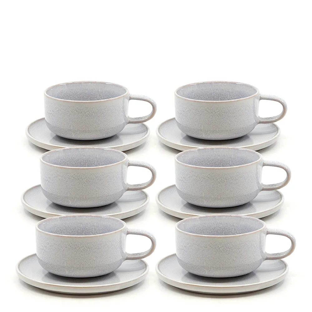 Relic Tea Cups & Saucers 260mL - Set of 6 - Mist