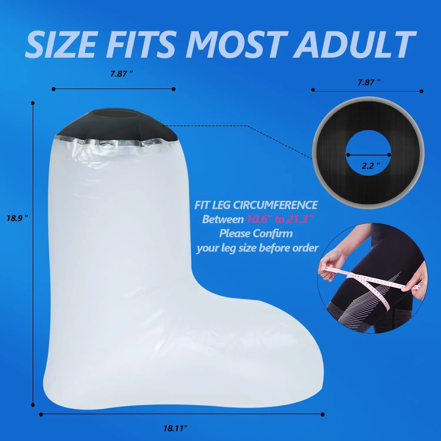 Reusable Waterproof Foot Ankle Cast Cover for Shower - Watertight Protector for Surgery, Bandages, Wounds, and Burns (Foot Ankle)