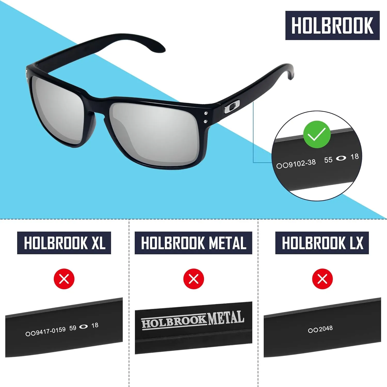 SAUCER Premium Replacement Lenses for Oakley Holbrook OO9102 Sunglasses