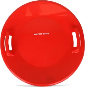 Slippery Racer Heavy-Duty Cold Resistant Downhill Pro Adults and Kids Plastic Outdoor Winter Saucer Disc Snow Sled with Handles