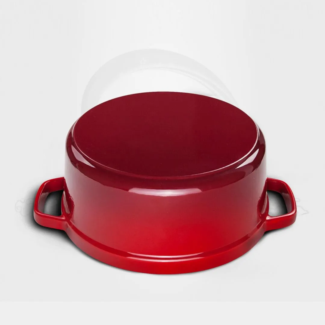SOGA Cast Iron 24cm Stewpot Casserole Stew Cooking Pot With Lid 3.6L Black
